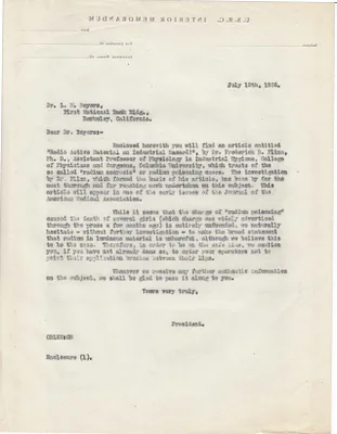 Letters Sent to L.M. Boyers, July 12, 1926