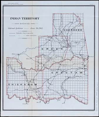 Indian Territory showing railroad systems - June 30, 1902