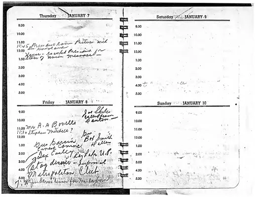 Lyndon Johnson's 1954 Desk Diary II, beginning 1/7/1954