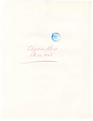 Reading Copy, Speech of President Harry S. Truman, Elyria, Ohio