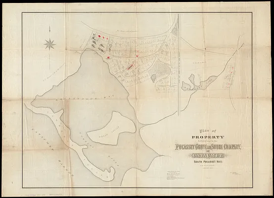 Plan of property belonging to the Pocasset Grove and Shore Company, at Cataumet, South Pocasset, Mass