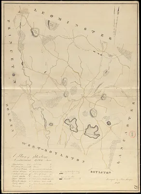 Plan of Sterling made by Moses Sawyer, dated 1830