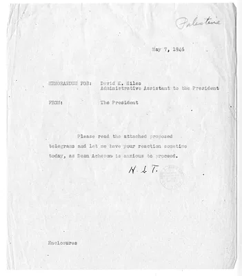 Correspondence Between President Harry S. Truman and David Niles, with Related Material