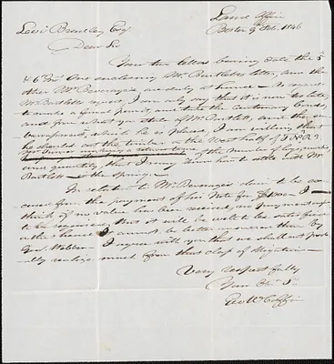 George Cofin to Levi Bradley, 9 February 1846