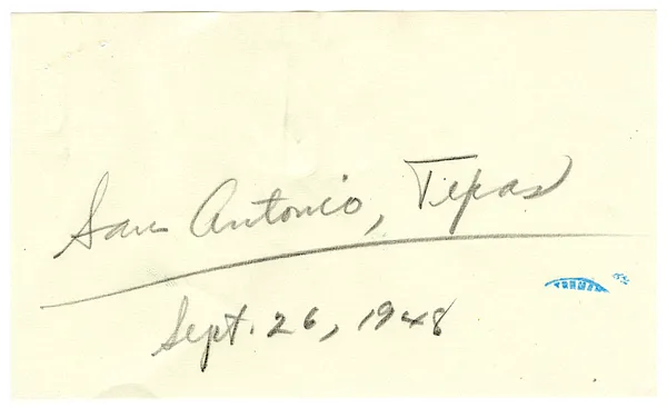 Press Release, Speech of President Harry S. Truman, San Antonio, Texas