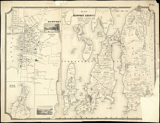 Map of Newport County, Rhode Island