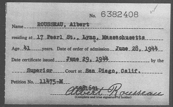 Rousseau, Albert - 1944