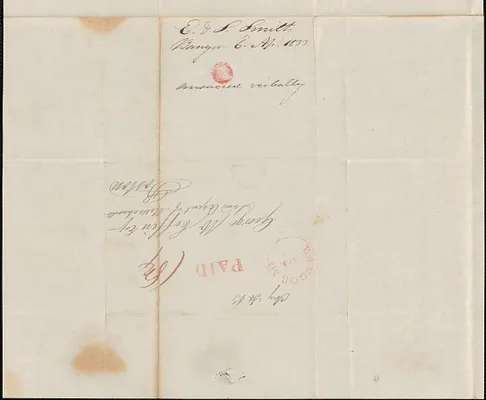 E&S Smith to George Coffin, 6 April 1833