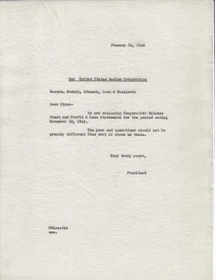 Letters Sent to Messrs. Becket, Edmonds, Ladd & Machlett, January 24, 1926