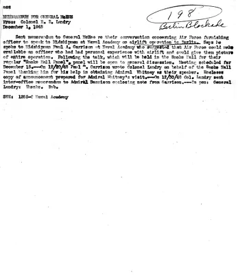 Cross Reference Memorandum