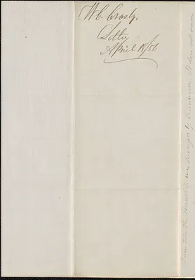 W. C. Crosby to W. A. Harrington, 18 April 1856