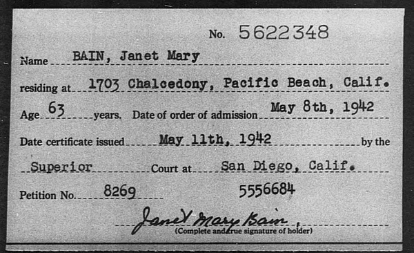 Bain, Janet Mary - 1942
