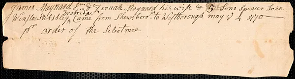 Notifications of New Residents, 1770-1792