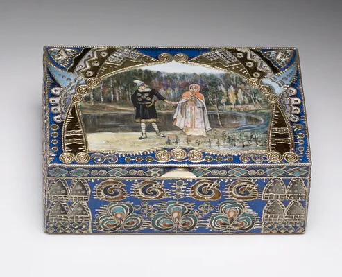 Box with Miniature: Two Swans, Study