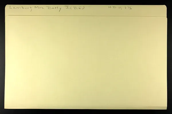 Lambert, Mrs. Betty J. (B.E.)