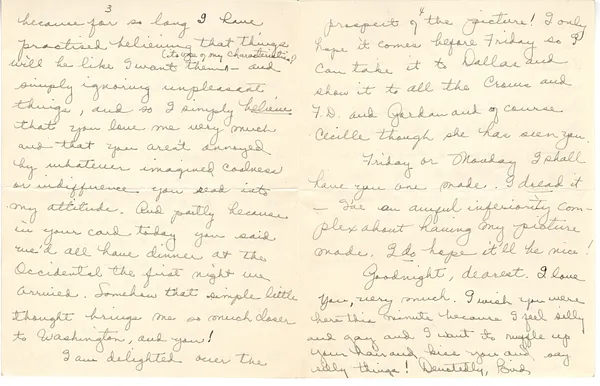 Letter from Lady Bird Taylor to Lyndon Johnson