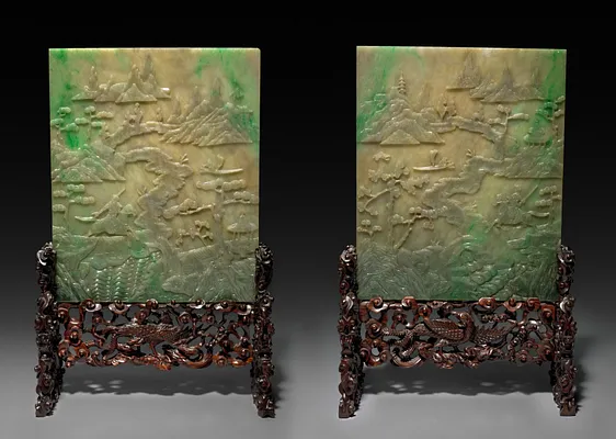 Pair of Table Screens with Stands