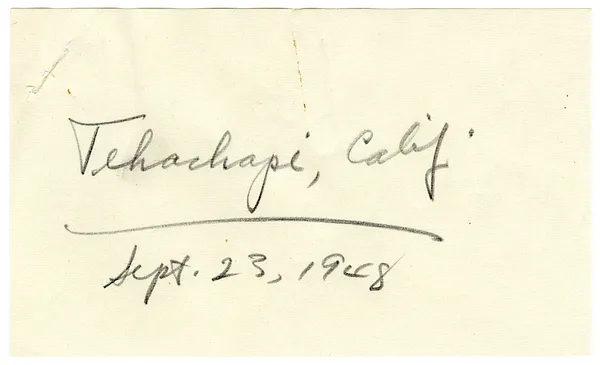 Press Release, Speech of President Harry S. Truman, Tehachapi, California