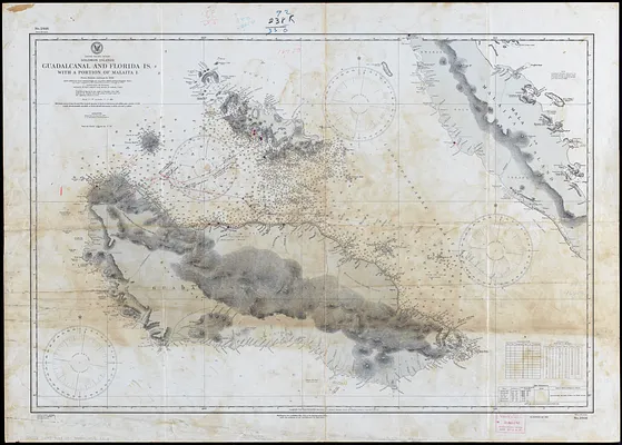 South Pacific Ocean, Solomon Islands, Guadalcanal and Florida Is. with a portion of Malaita I.