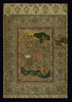 Single Leaf of a Mughal Emperor with a Document