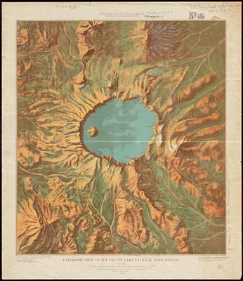 Panoramic view of the Crater Lake National Park, Oregon