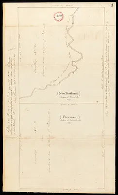 Plan of Township No.2 (Freeman) and Township No.3 (New Portland) surveyed by Samuel Freeman, dated 1795.