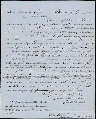George Coffin to Levi Bradley, 27 June 1846