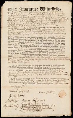 Richard Whitcomb indentured to apprentice with James Kettell of Medford, 7 September 1743