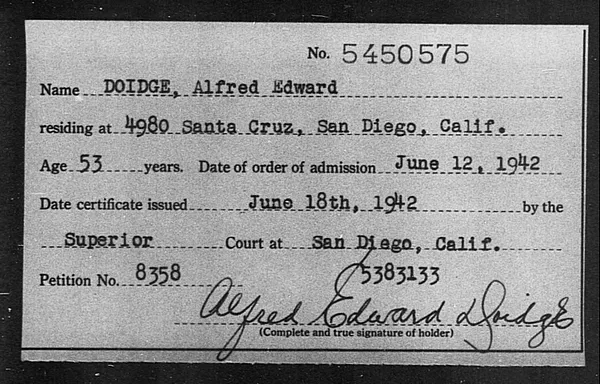 Doidge, Alfred Edward - 1942