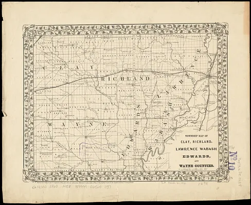 Township map of Clay, Richland, Lawrence Wabash Edwards, and Wayne Counties
