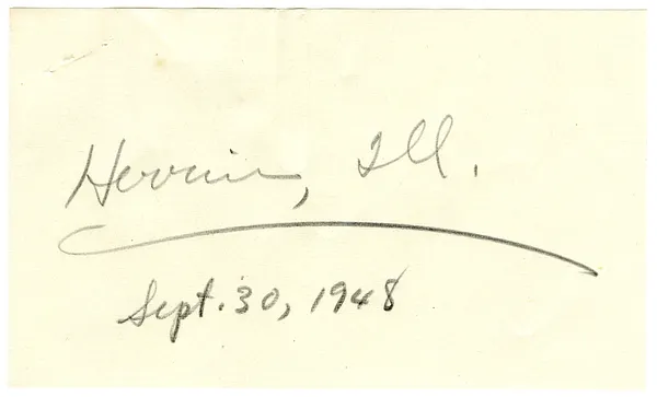 Press Release, Speech of President Harry S. Truman, Herrin, Illinois