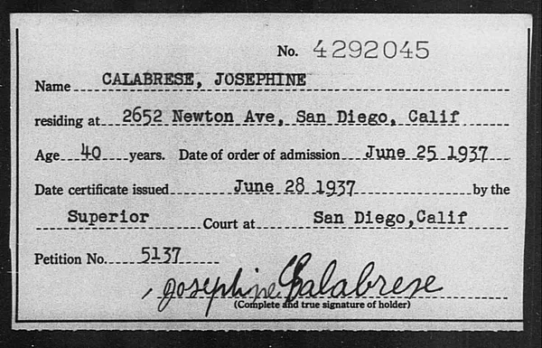 Calabrese, Josephine - 1937