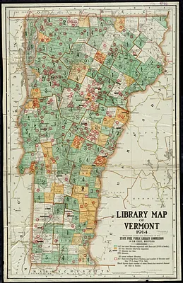 Library map of Vermont, 1914