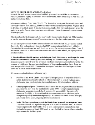 Block Grants/NGA [National Governor’s Association]
