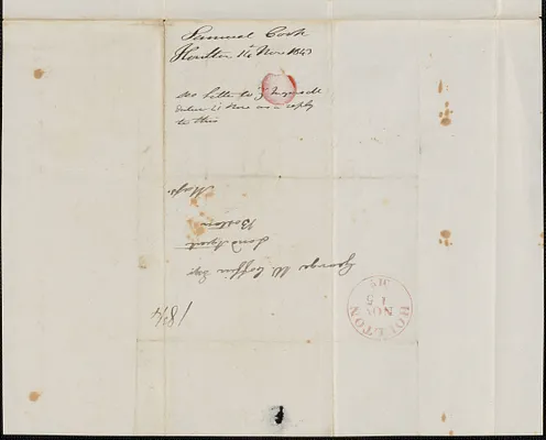 Samuel Cook to George Coffin, 14 November 1843
