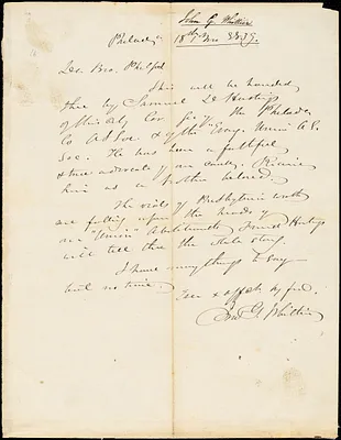 Letter from John Greenleaf Whittier, Philadelphia, [Pennsylvania], to Amos Augustus Phelps, 1839 [January] 18