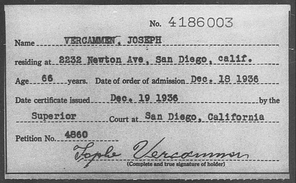 Vercammen, Joseph - 1936