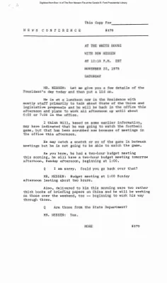 Press Secretary Briefings, 11/22/75