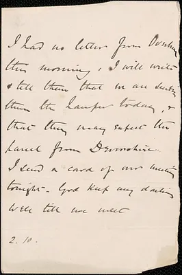 [John Biddulph Martin] autograph note to [Victoria Woodhull Martin], approximately 1883-1897
