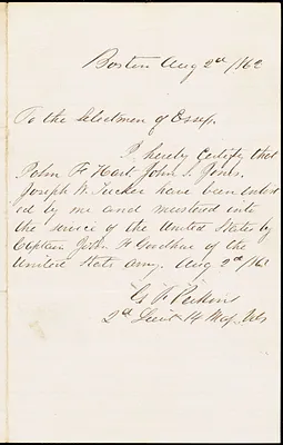Civil War enlistment paper