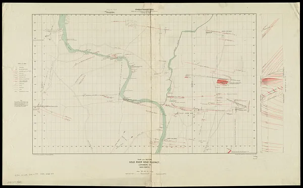 Plan and section, Gold River gold district, Lunenburg Co., Nova Scotia