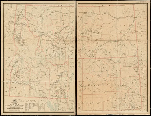 Post route map of the states of Montana, Idaho and Wyoming showing post offices with the intermediate distances and mail routes in operation on the 1st of December, 1903