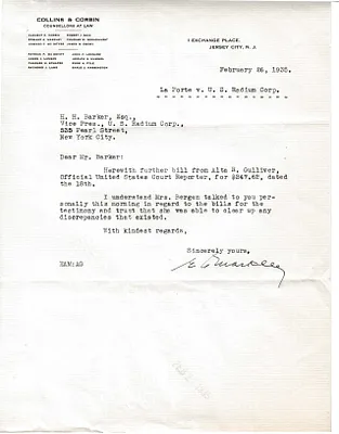 Letters Received to H.H. Barker, February 26, 1935
