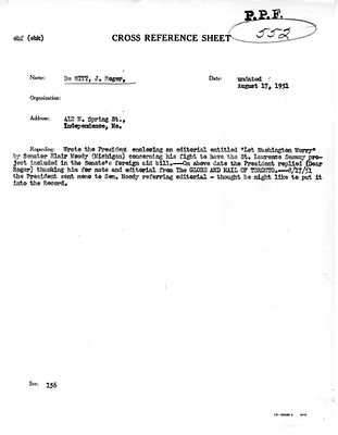 Cross Reference Memorandum