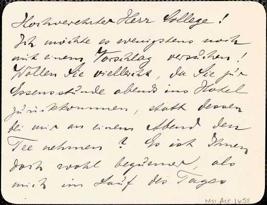 Dilthey, Wilhelm, 1833-1911 autograph letter signed to Hugo Münsterberg, Berlin