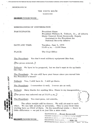 June 5, 1973 - Nixon, Liberian President William R. Tolbert, Jr.