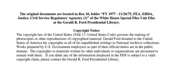 FY 1977 - 11/26/75 - FEA, ERDA, Justice, Civil Service, Regulatory Agencies (2)