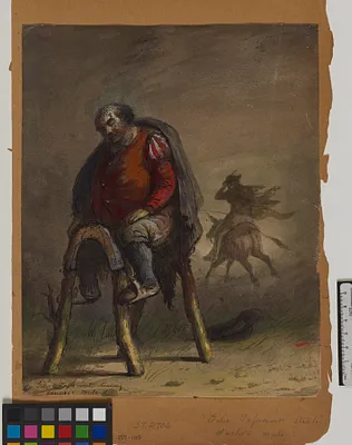 Passemont Stealing Sancho's Mule (from M. de Cervantes, Don Quixote)