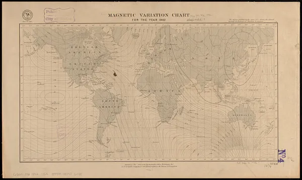 Magnetic variation chart for the year 1882
