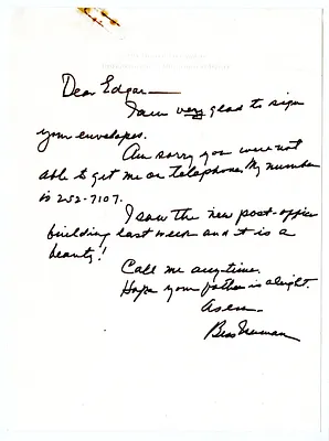 Letter from Bess W. Truman to Edgar Hinde, Jr.
